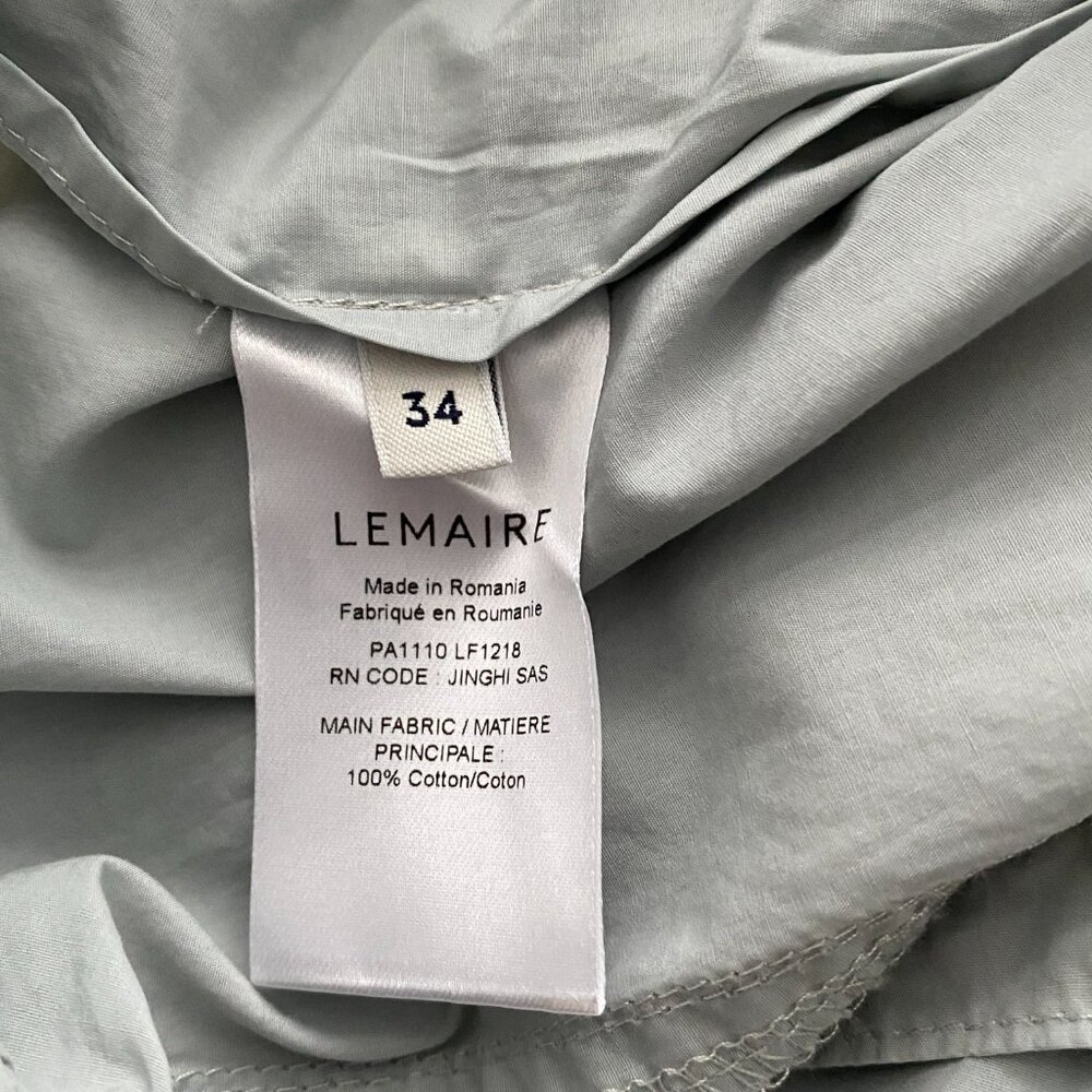 Lemaire Cotton Poplin Pants in Cloud Grey, size 34. Fits like a size small - Picture 7 of 10